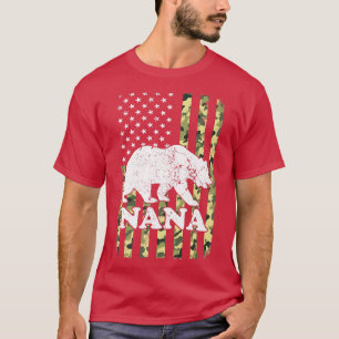 Camiseta Nana Bear Camping Camuflaje de Senderismo USA Amer