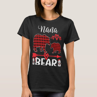 Camiseta Nana Bear flecha corazón nevado rojo plaid