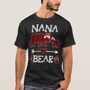 Camiseta Nana Bear Navidades Pajama Red Plaid Buffalo Famil