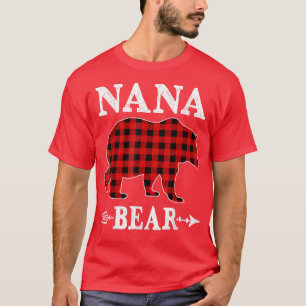 Camiseta Nana Bear Navidades Pajama Red Plaid Buffalo Famil
