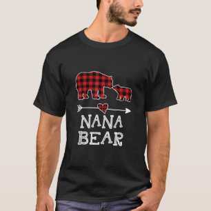 Camiseta Nana Bear Navidades Pajama Red Plaid Buffalo Famil