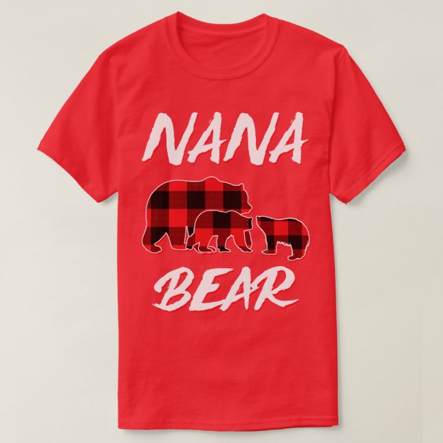 Camiseta Nana Bear Red Plaid Navidades Pajama Matando Fami (Diseño del anverso)