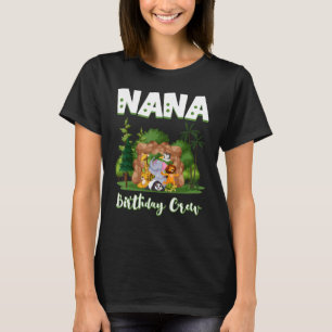 Camiseta Nana Birthday Crew Zoo Bday Safari Fiesta Celebrat