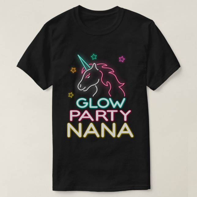 Camiseta Nana Birthday Unicorn Neon (Diseño del anverso)