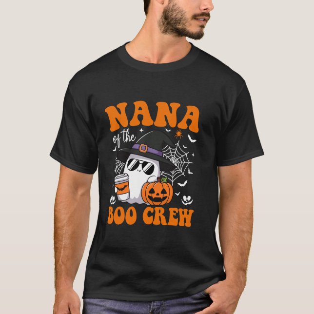 Camiseta Nana Boo Crew Groovy Ghost Matching Family Hallowe (Anverso)