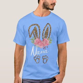 Camiseta Nana Bunny Ears Easter Day Cute Leopard Pri