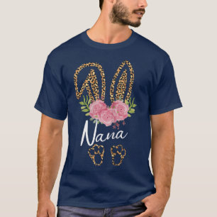 Camiseta Nana Bunny Ears Easter Day Cute Leopard Pri