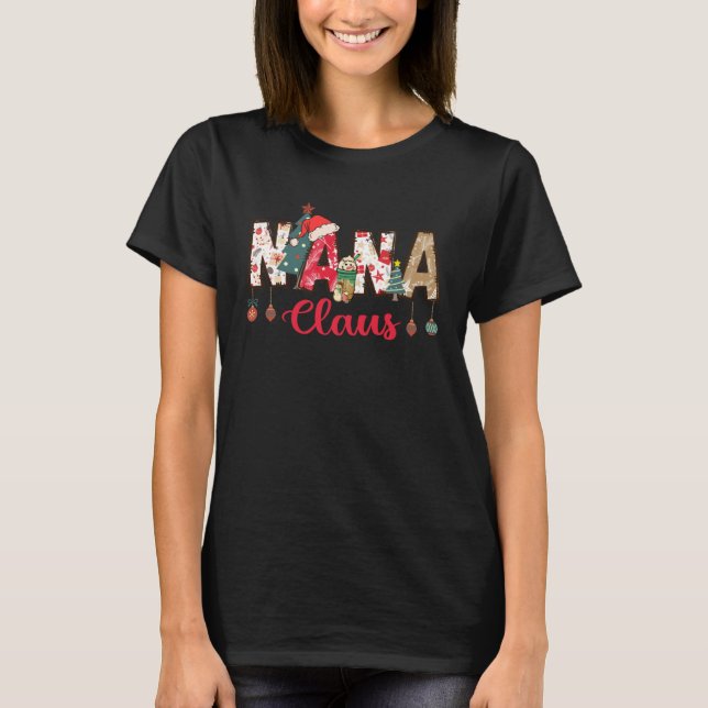 Camiseta Nana Claus Christmas Family Matching Xmas Light Tr (Anverso)