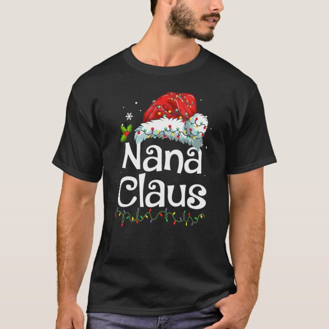 Camiseta Nana Claus  Christmas Pajama Family Matching Xmas  (Anverso)