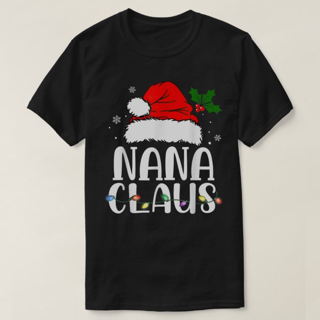 Camiseta Nana Claus Christmas Pajama Family Matching Xmas  (Diseño del anverso)