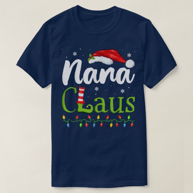 Camiseta Nana Claus Funny Grandma Santa Pajamas Navidades I (Diseño del anverso)