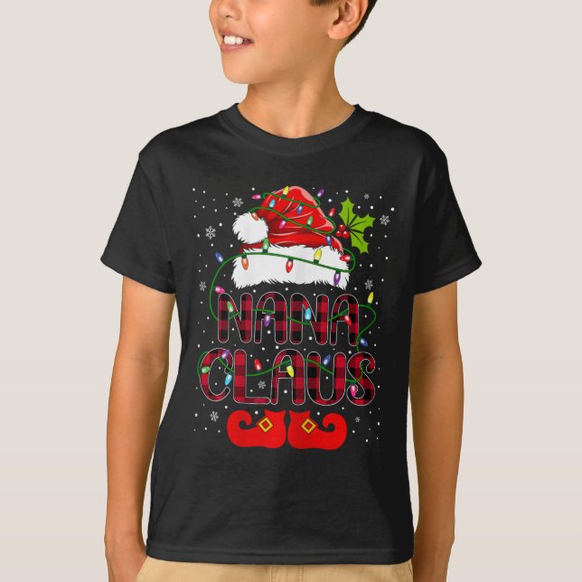 Camiseta Nana Claus Merry Christmas Buffalo Sombrero de San (Anverso)