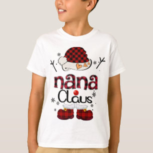Camiseta Nana Claus Red Plaid - Regalo de la abuela