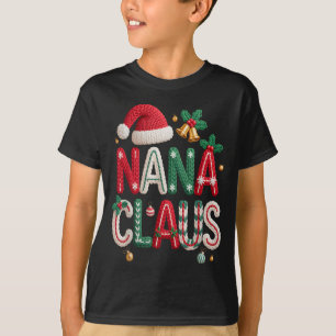 Camiseta Nana Claus Santa Claus Abuela Familia Igual Chr