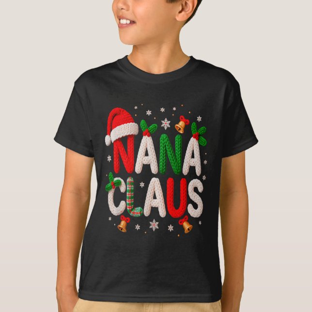 Camiseta Nana Claus Santa Claus Crochet &amp; Knitting Love (Anverso)