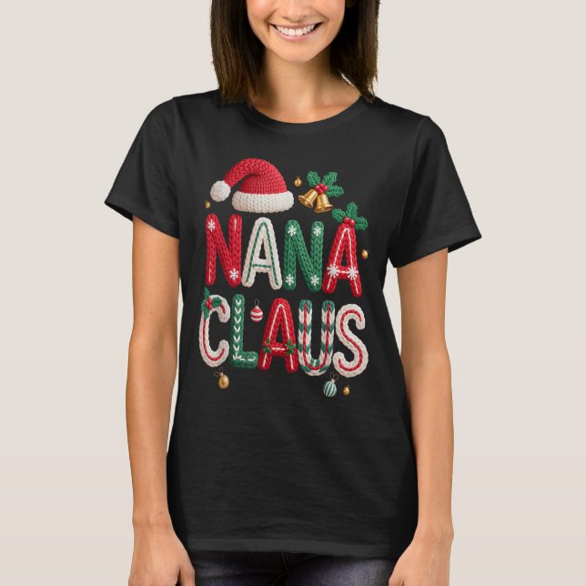 Camiseta Nana Claus Santa Claus Grandma Family Matching Chr (Anverso)