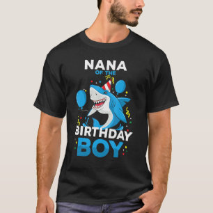 Camiseta Nana De Birthday Boy Shark Ocean Theme Matchin