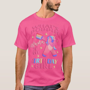 Camiseta Nana de la Chica de cumpleaños Dabbing Unicorn Pop