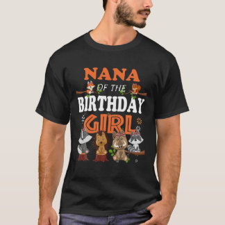 Camiseta Nana De La Chica De Cumpleaños Fiesta Woodland