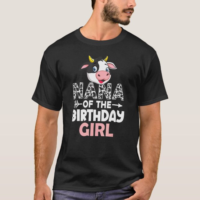 Camiseta Nana De La Chica De Cumpleaños Vacas Granja Vaca N (Anverso)
