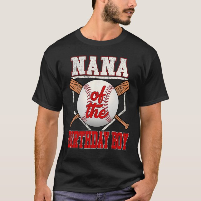 Camiseta Nana de la familia de béisbol Birthday (Anverso)