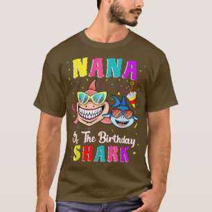 Camiseta Nana De La Familia De Cumpleaños De Los Tiburones 