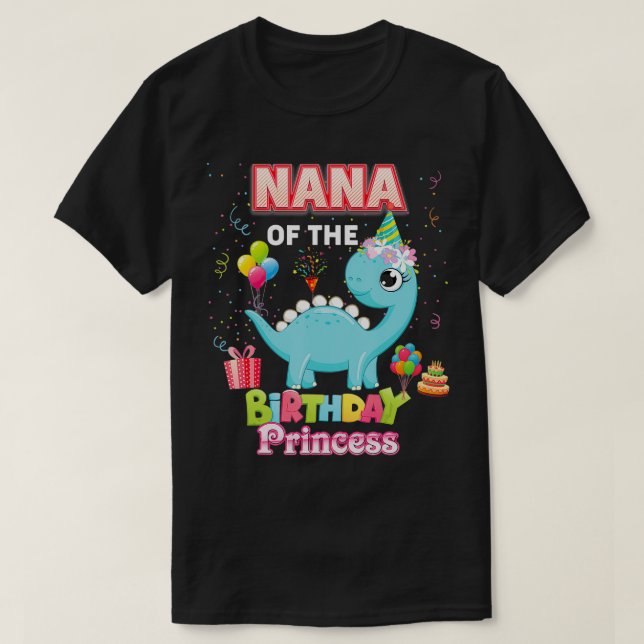 Camiseta Nana De La Familia Matemática De Chicas De Dinosau (Diseño del anverso)