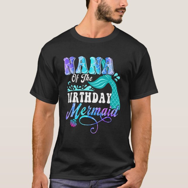 Camiseta Nana De La Familia Sirena De Cumpleaños Que Coinci (Anverso)