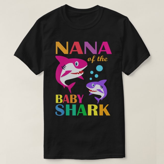 Camiseta Nana De La Madre Del Tiburón Nana Shark Nana (Diseño del anverso)