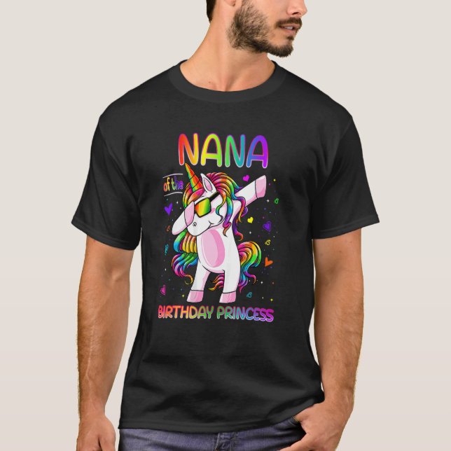 Camiseta Nana De La Princesa Nacida Chica Dabbing Unicorn (Anverso)