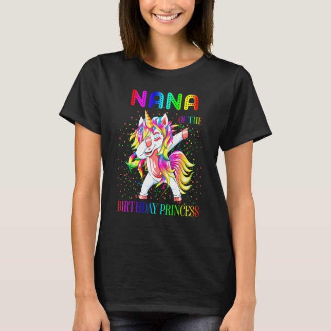 Camiseta Nana De La Princesa Nacida Dabbing Unicorn Chica (Anverso)