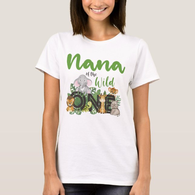 Camiseta Nana de los animales salvajes de un Safari a juego (Anverso)