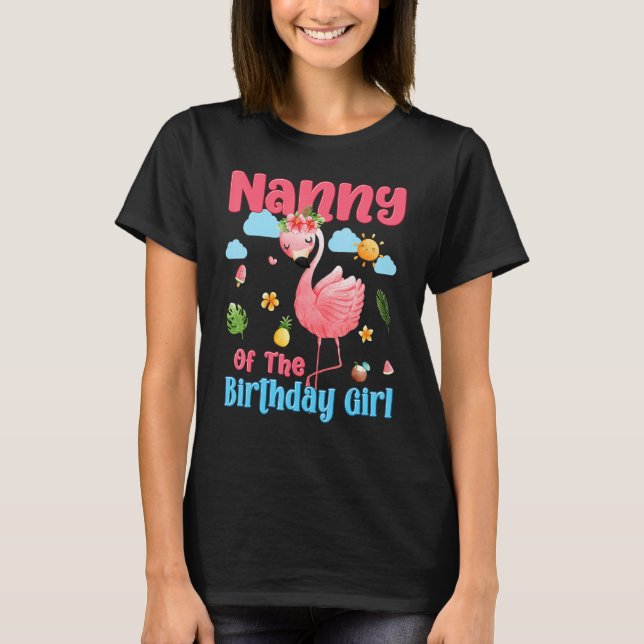 Camiseta Nana De Los Chicas De Cumpleaños Flamingo Tropical (Anverso)