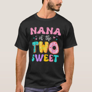 Camiseta Nana De Los Dos Dulces Chicas De Cumpleaños Donut