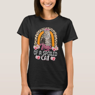 Camiseta Nana De Un Gato Cutto Fracasado Flores Leopardo Ar