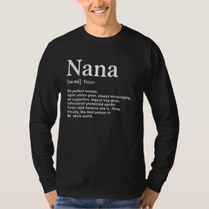 Camiseta Nana Definition Noun Funny Family Abuelas Madres