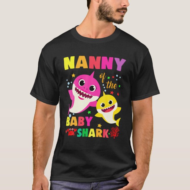 Camiseta Nana Del Bebé Tiburón Cumpleaños Mamá Mi Tiburón (Anverso)