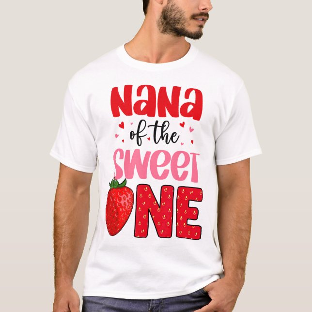 Camiseta Nana Del Dulce Familia De Cumpleaños De Fresa P (Anverso)