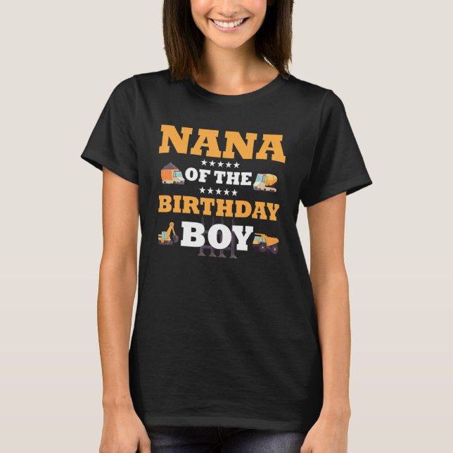 Camiseta Nana del niño cumpleaños trabajador de construcció (Anverso)