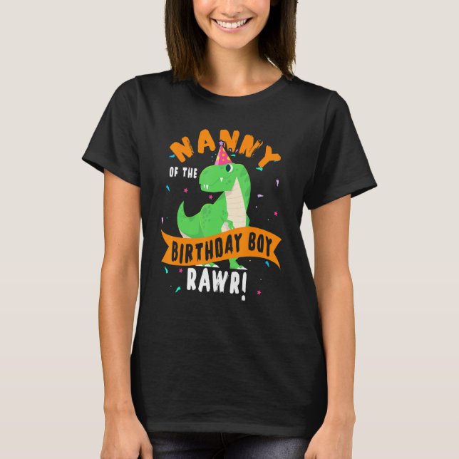 Camiseta Nana Del Niño De Cumpleaños Dinosaur Divertido (Anverso)