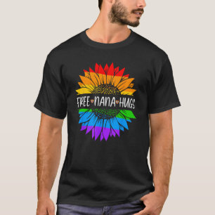 Camiseta Nana gratis abraza Rainbow Daisy Sunflower LGBT Ga