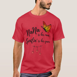Camiseta Nana is her Name Butterfly Grandmother Tee 