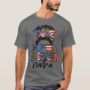 Camiseta Nana Leopard Messy Bun Grandma Nana 4