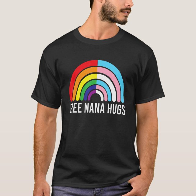 Camiseta Nana Libre Abraza La Bandera Transgénero Arcoiris  (Anverso)