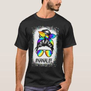 Camiseta Nana Life blanqueada, desordenada, con el pelo cru