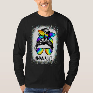 Camiseta Nana Life blanqueada, desordenada, con el pelo cru