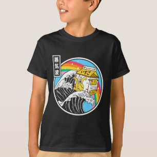 Camiseta Nana Milk Surfeando Ola de Kanagawa Kawaii Anime V