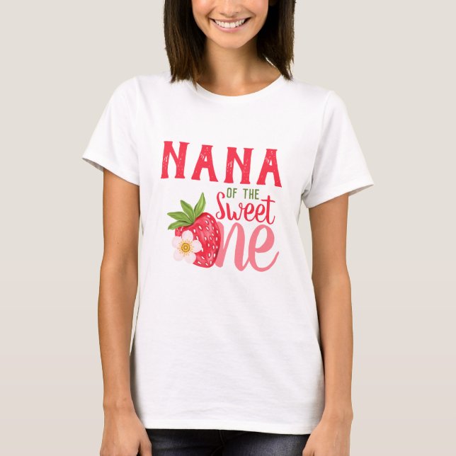 Camiseta Nana of Sweet One Strawberry Fiesta de primer cump (Anverso)