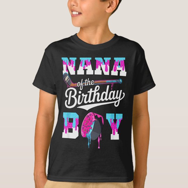 Camiseta Nana Of The Birthday Boy Hockey Ice Cream Drip Fam (Anverso)