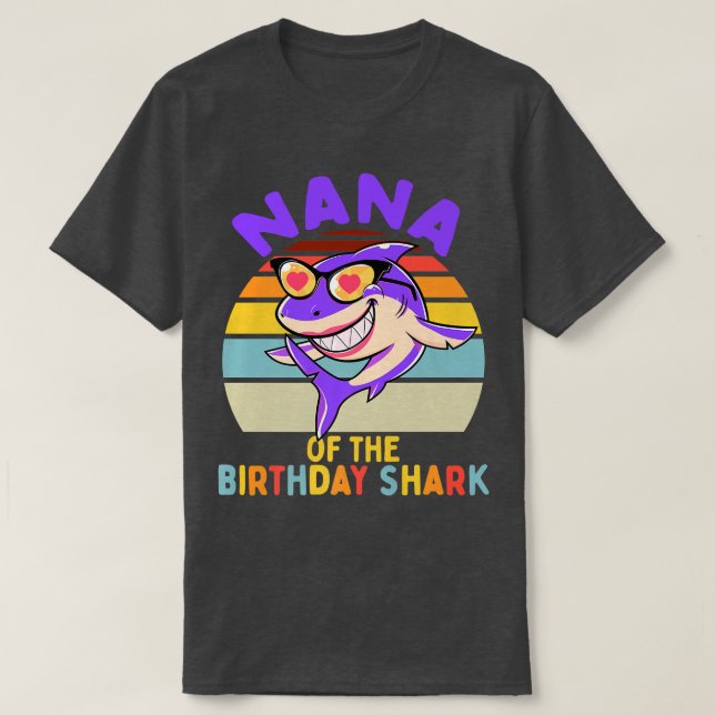Camiseta Nana of the Shark Birthday Matching Family (Diseño del anverso)